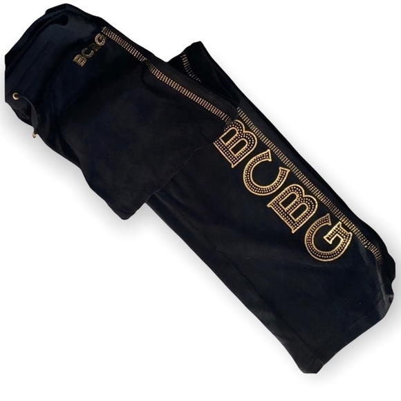 Vintage 90’s BCBG Maxazria VELVET Black Rhinestone Straight Leg Pants XL… - Picture 5 of 11